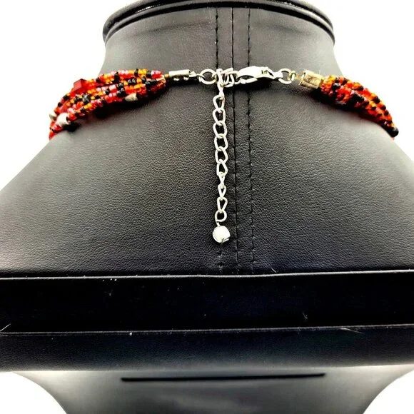 Multicolor Beaded Necklace With Multi-Strand Design Adjustable Clasp Halloween - Picture 5 of 5